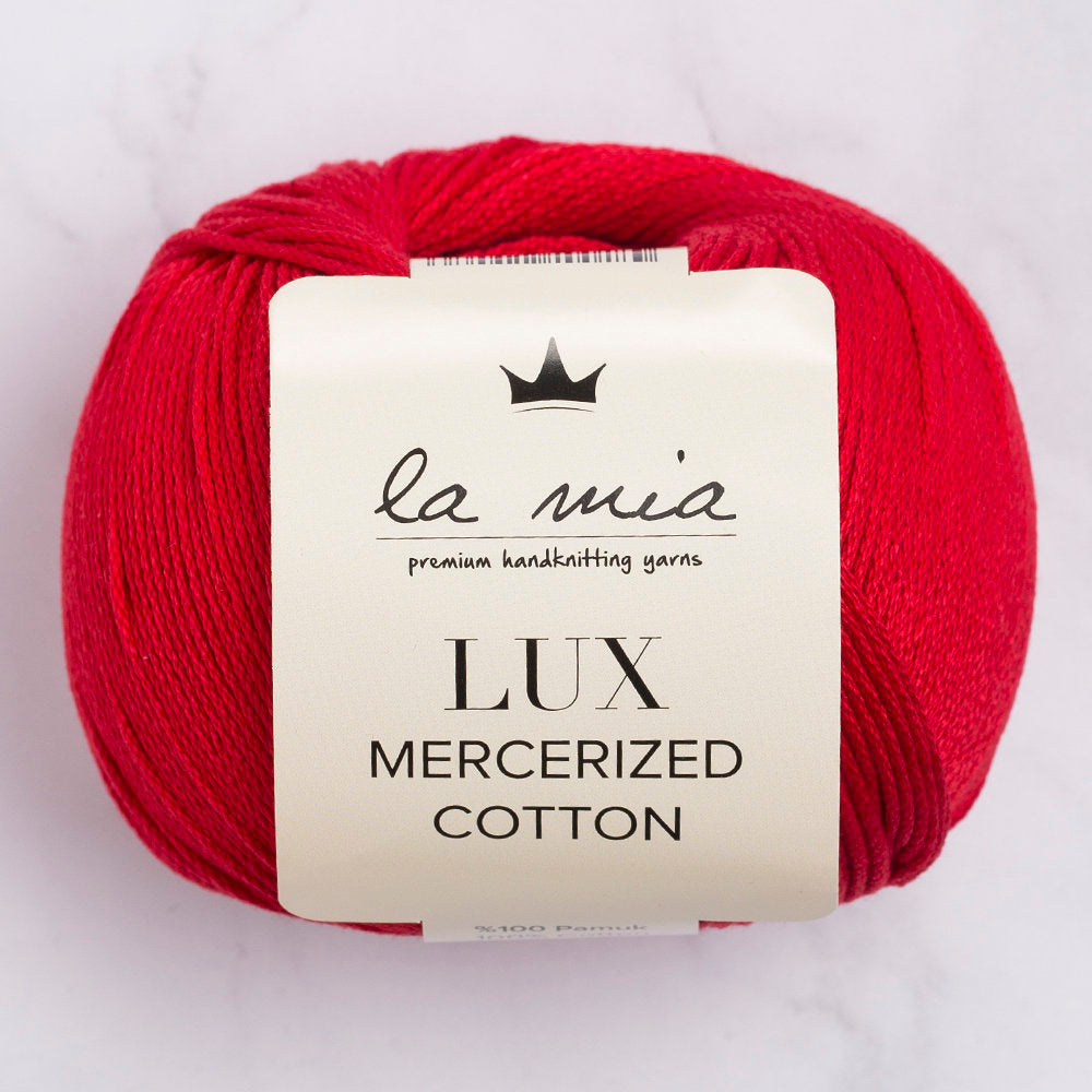 La Mia Lux Mercerized Cotton Kırmızı El Örgü İpi - 19